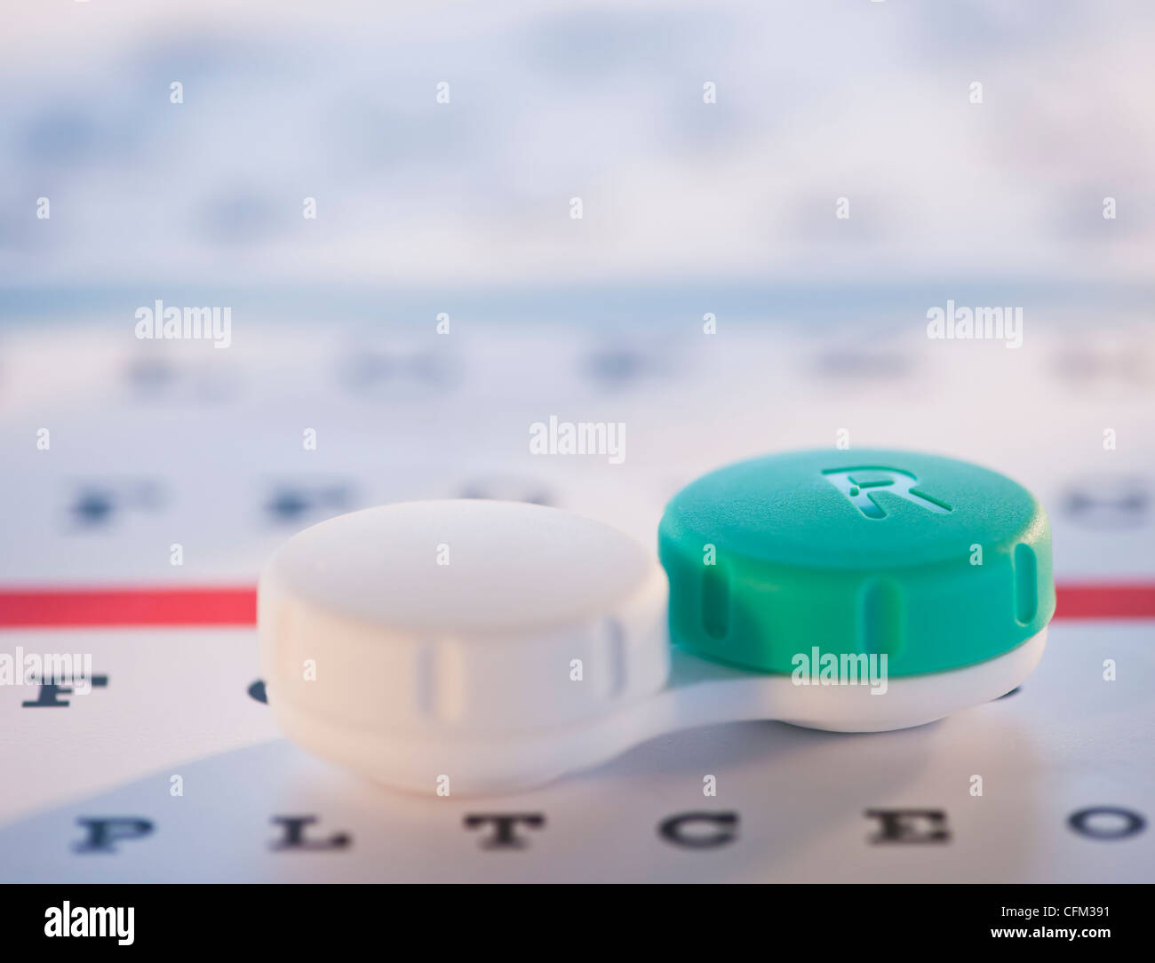 Studio shot of contact lens case Stock Photo