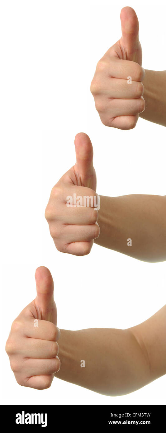 Gesturing hand OK isolated on white Stock Photo