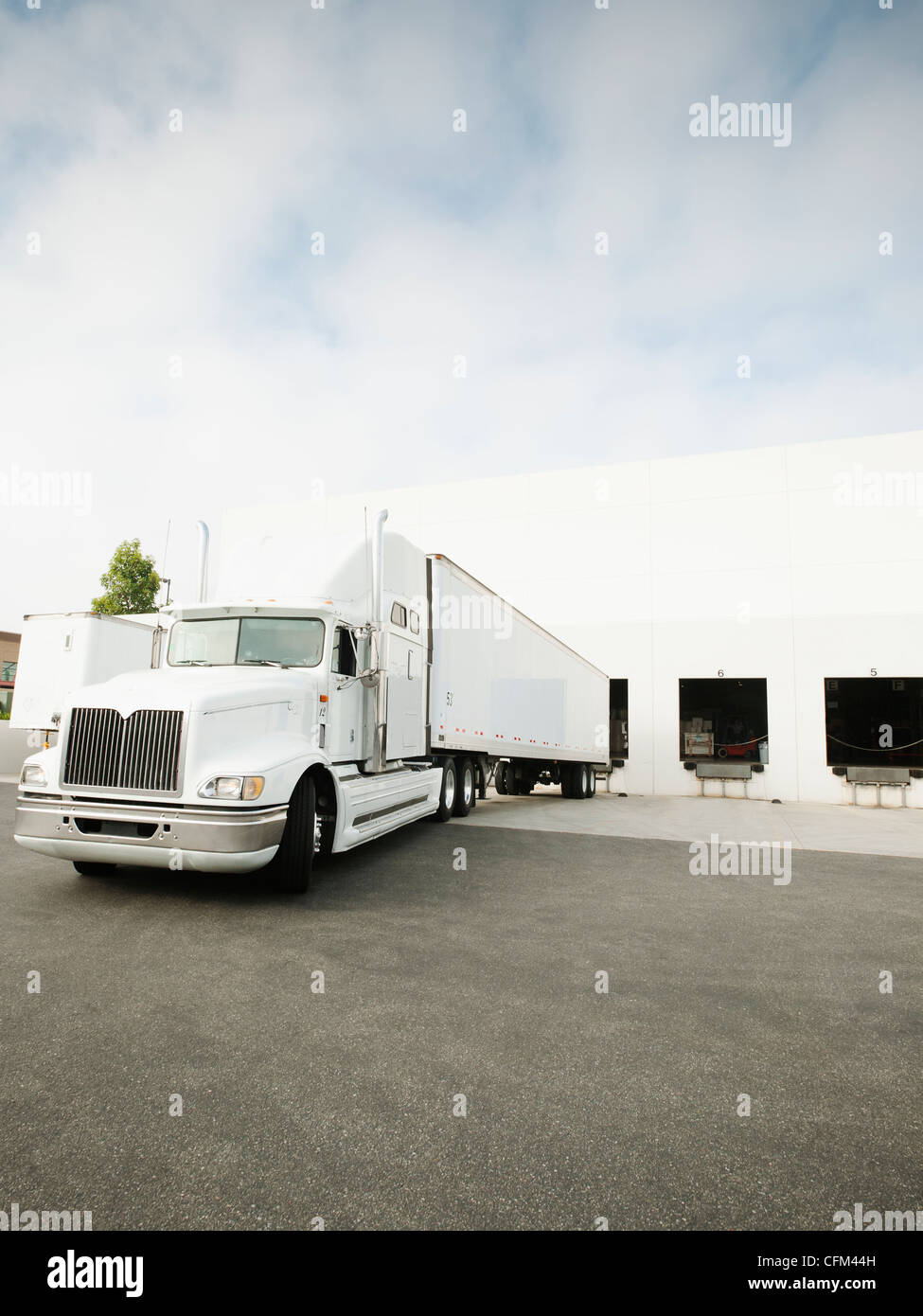 USA, California, Santa Ana,Truck loading in warehouse Stock Photo Alamy