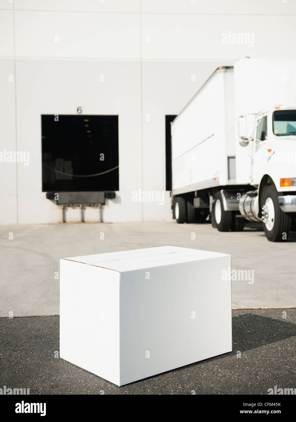 USA, California, Santa Ana, Box outside warehouse Stock Photo Alamy