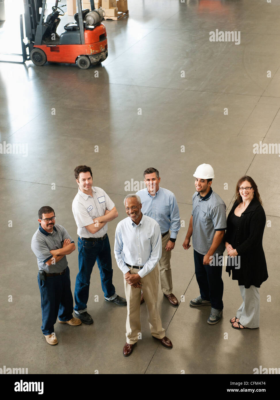 USA, California, Santa Ana, Portrait of warehouse workers Stock Photo