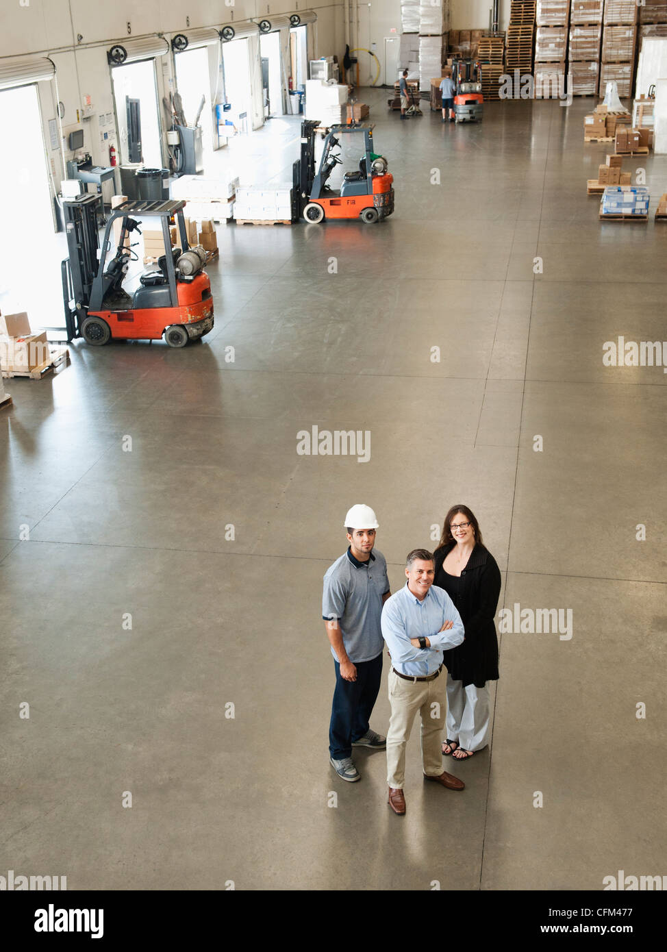 USA, California, Santa Ana, Portrait of warehouse workers Stock Photo