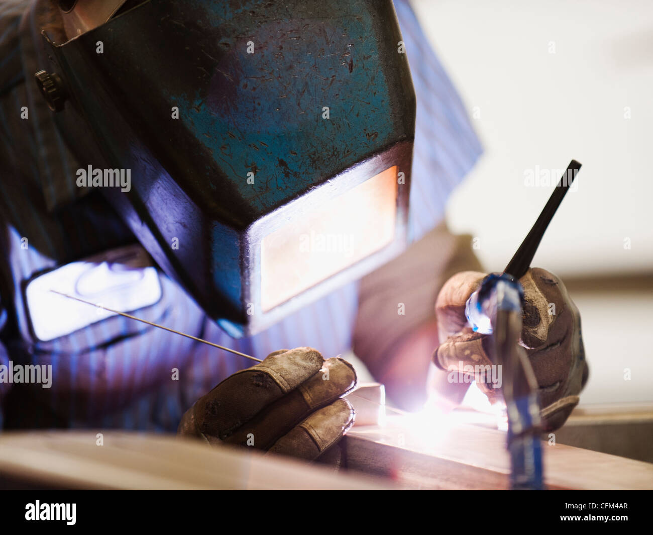 USA, California, Santa Ana, Welder at work Stock Photo