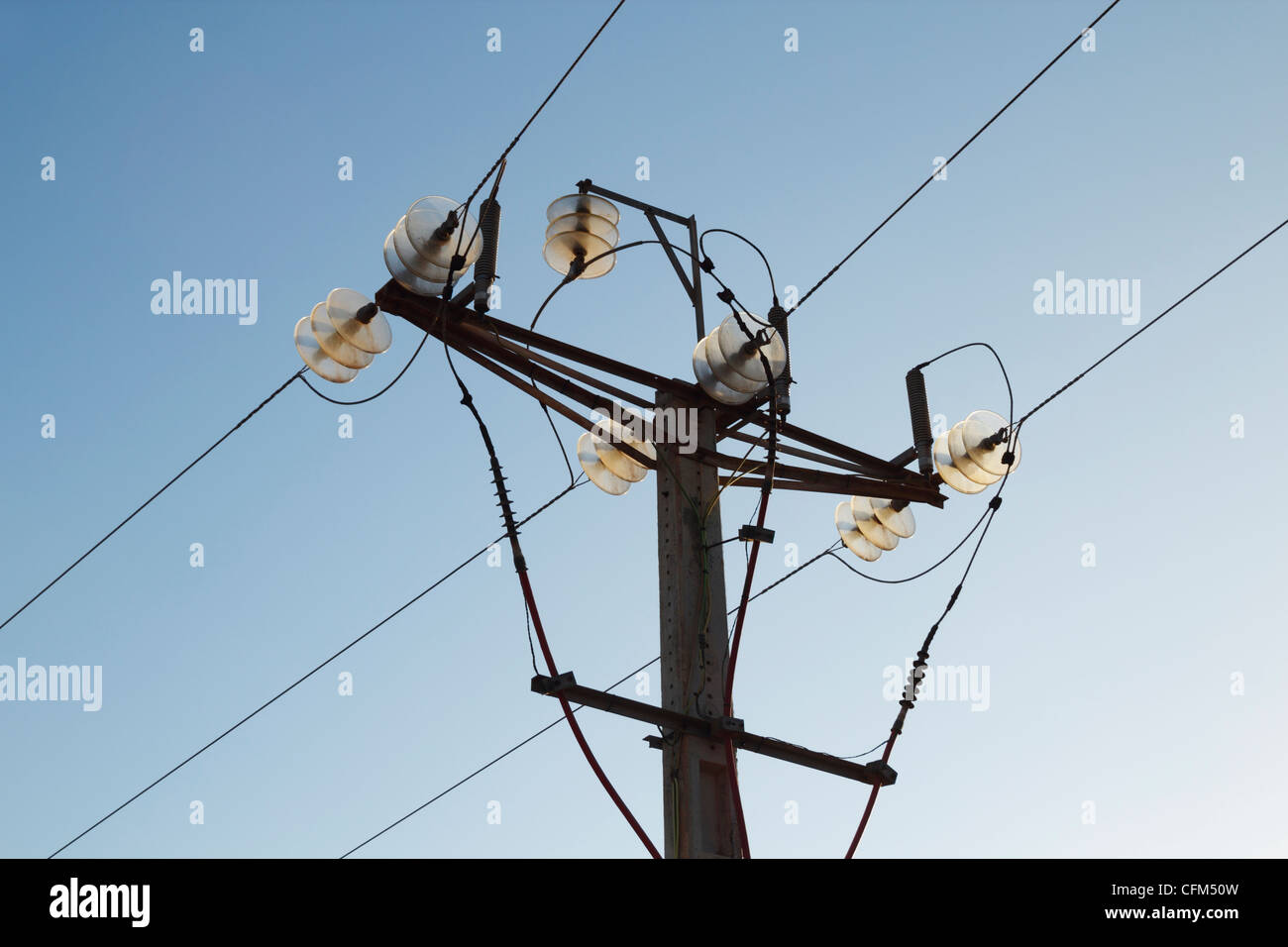 Electricity pole in Spanish countryside Stock Photo Alamy