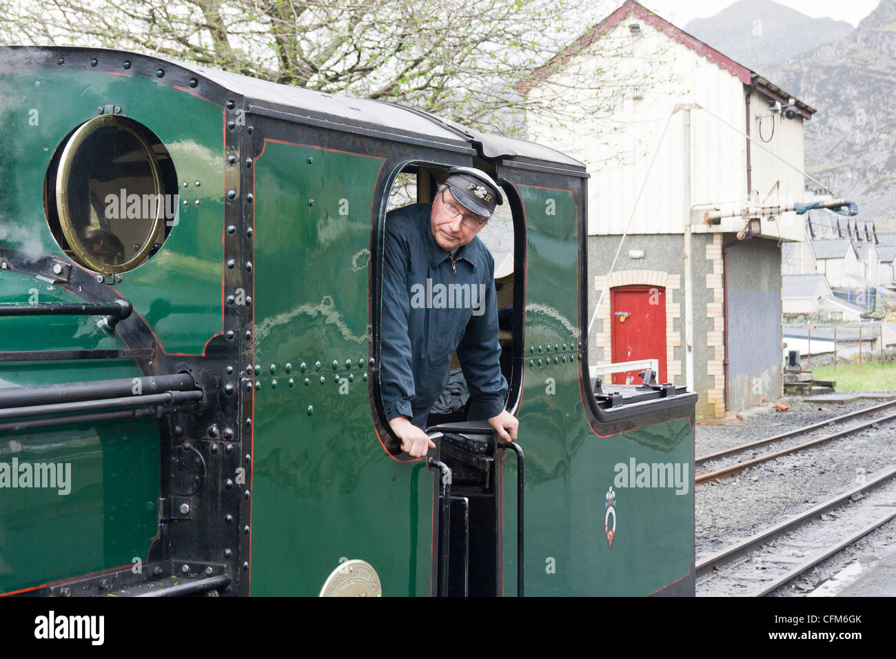 Steam pulling a train at Blaenau Ffestiniog Stock Photo Alamy