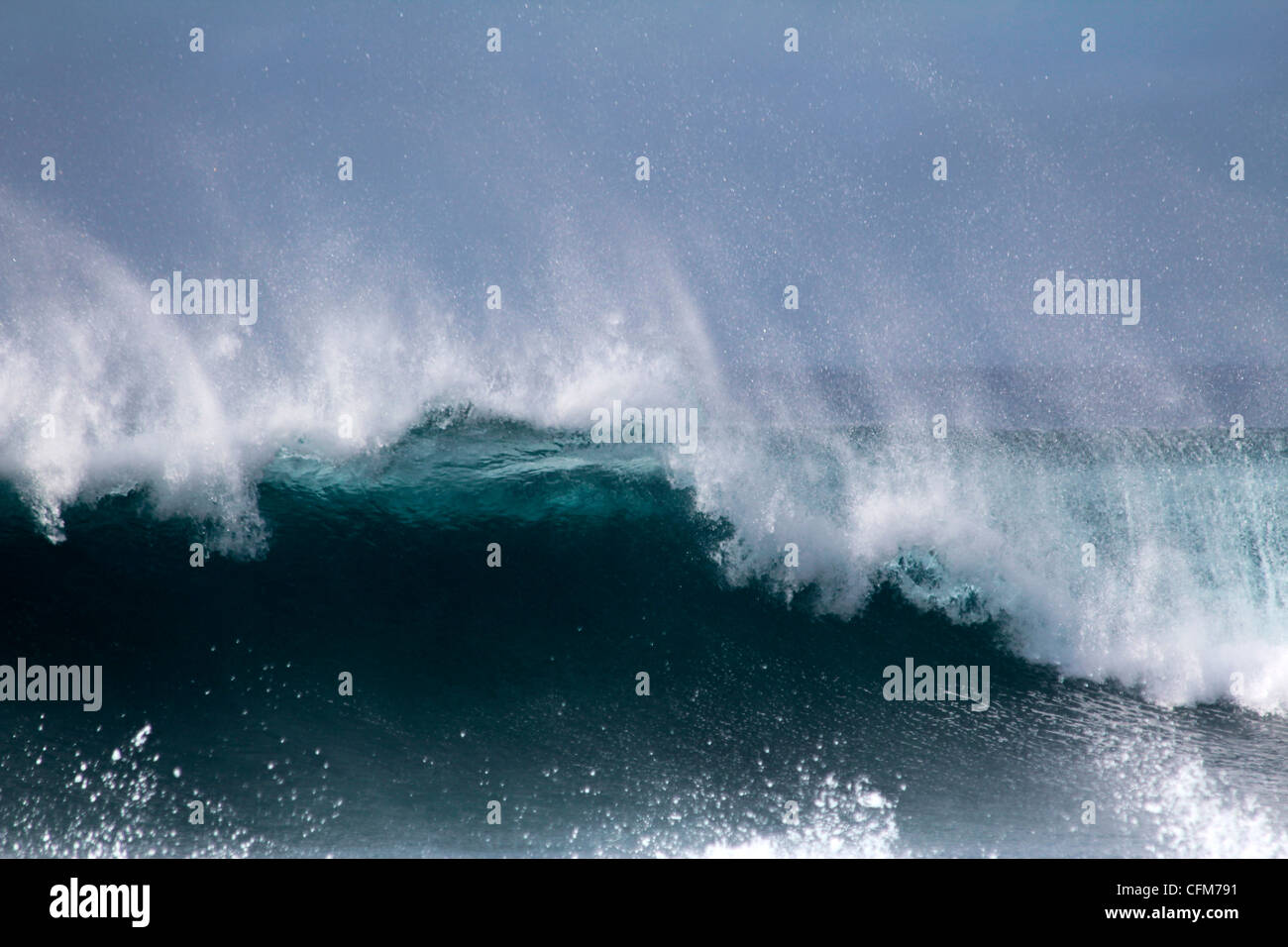 Waves and spray off Santa Maria, Island Sal, Cape Verde, Atlantic Ocean, Africa Stock Photo