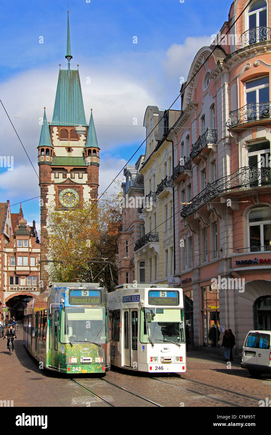 Martinstor, Old Town, Freiburg, Baden-Wurttemberg, Germany, Europe Stock Photo