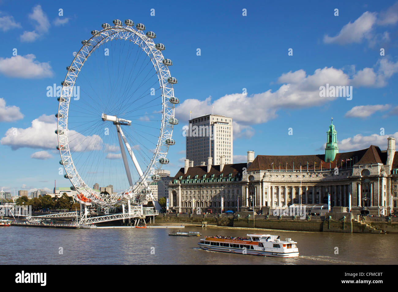 London Eye, River Thames, London, England, United Kingdom, Europe Stock Photo