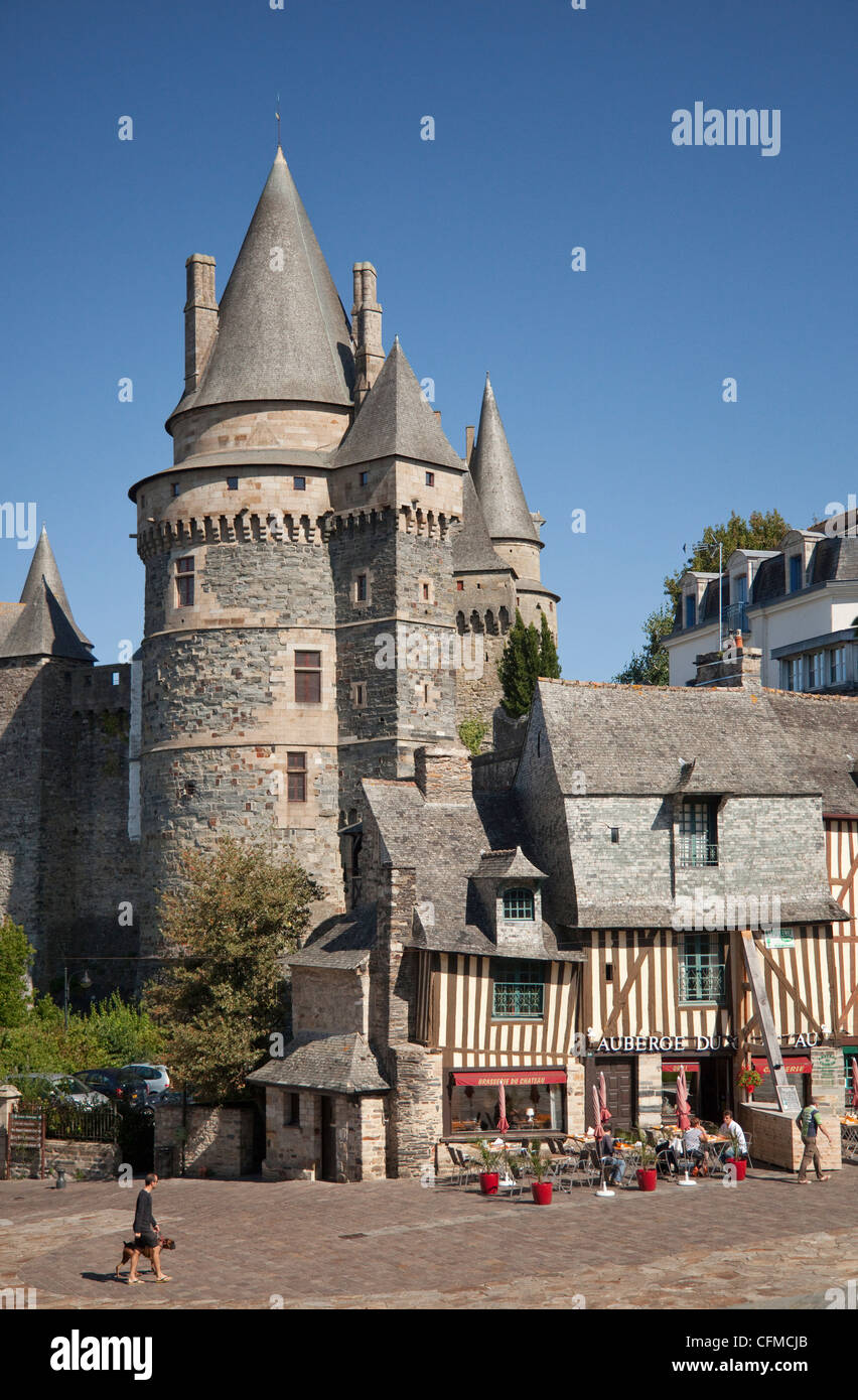 Vitre Castle, Vitre, Brittany, France, Europe Stock Photo