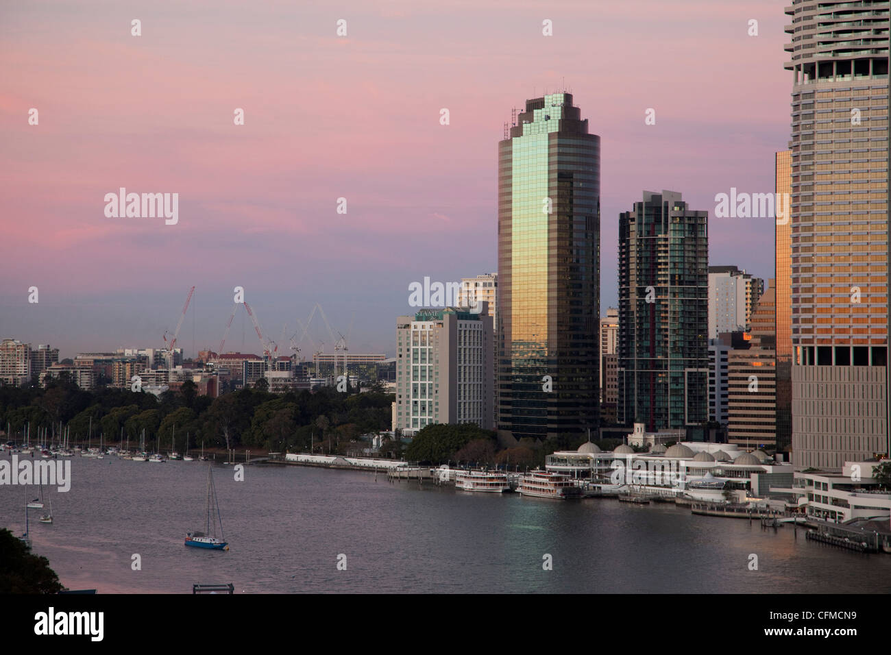 Brisbane River and city centre, Brisbane, Queensland, Australia, Pacific Stock Photo Alamy