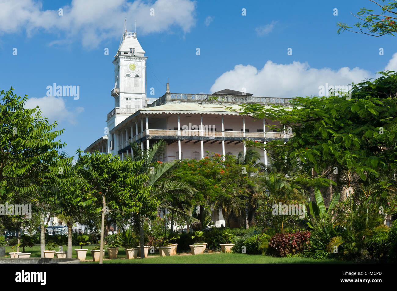 'House of Wonders' built in 1880s was the first building to have electricity in Stone Town Zanzibar Tanzania Stock Photo