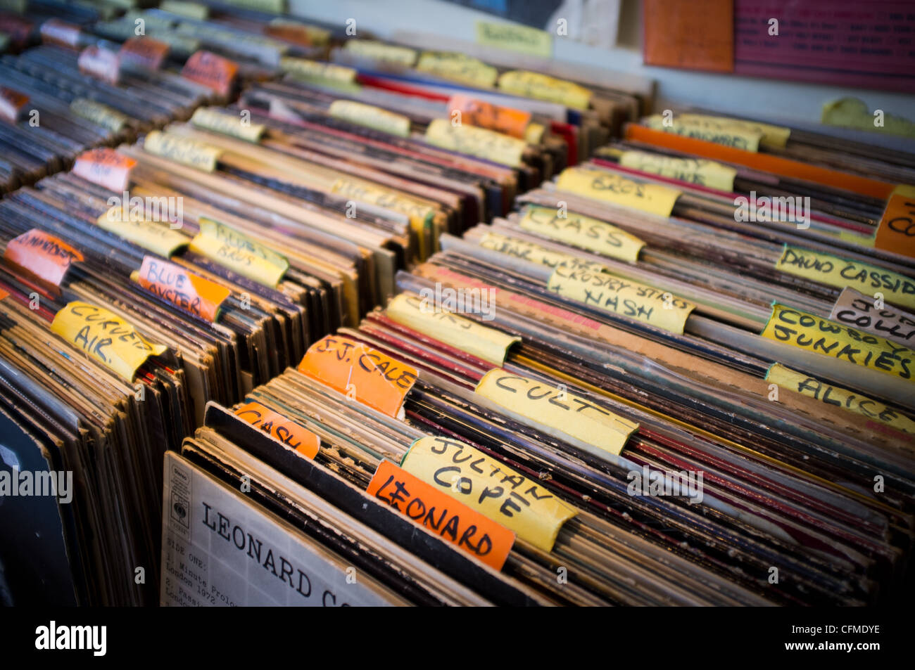 Vinyl is still desired by collectors concerned with the best sound. Stock Photo