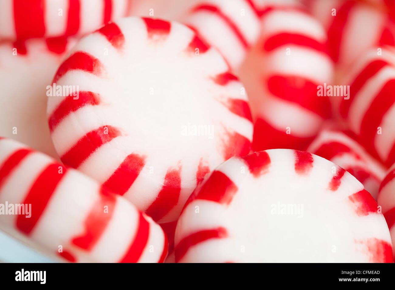 Red and white candies, studio shot Stock Photo