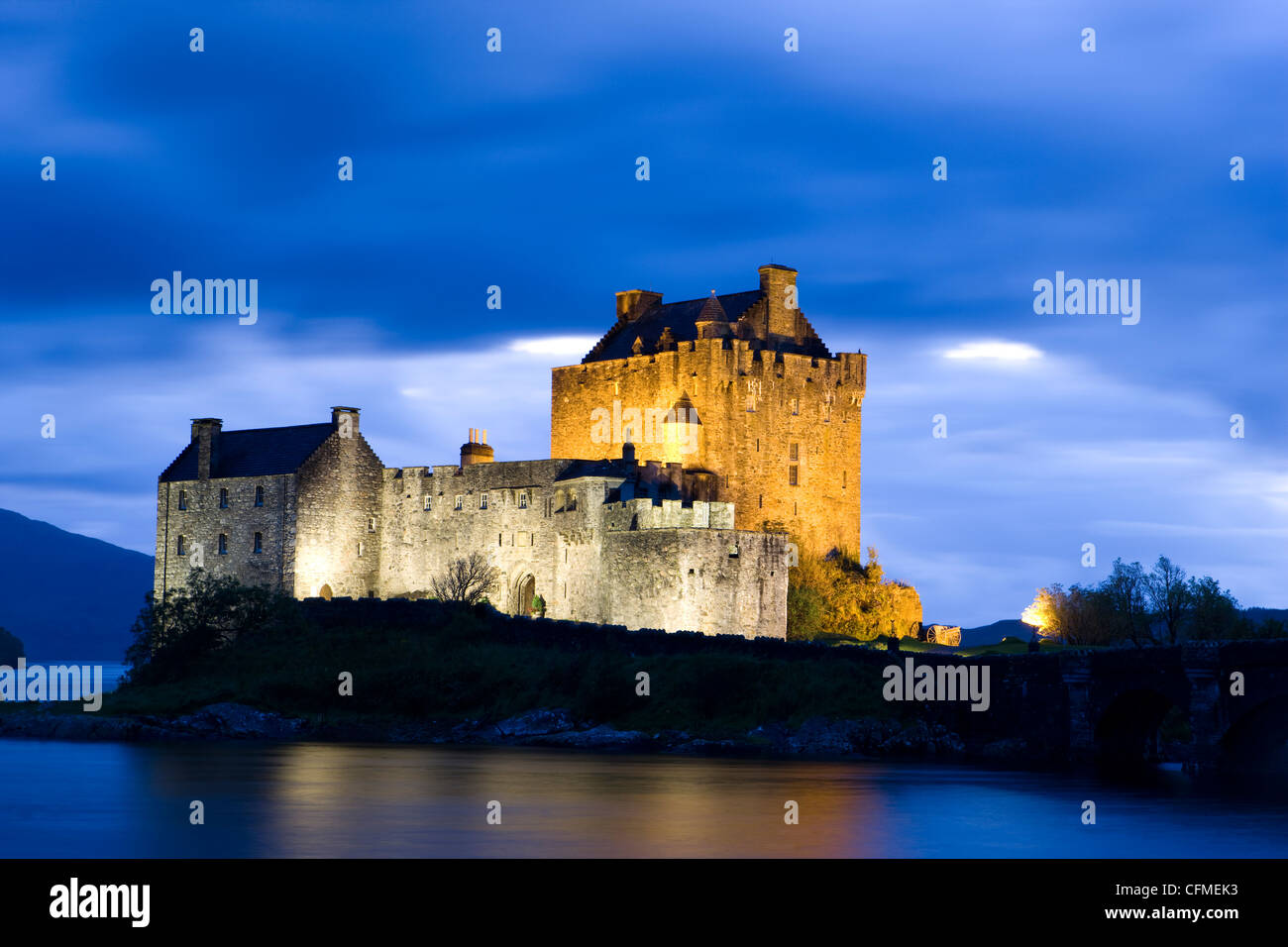 Eilean Donan Castle, Kyle, Highlands, Scotland, United Kingdom, Europe Stock Photo