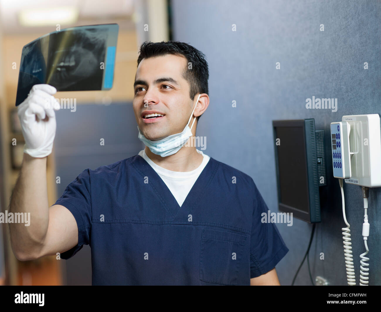 Canada, Alberta, Portrait of dentist holding xray Stock Photo Alamy