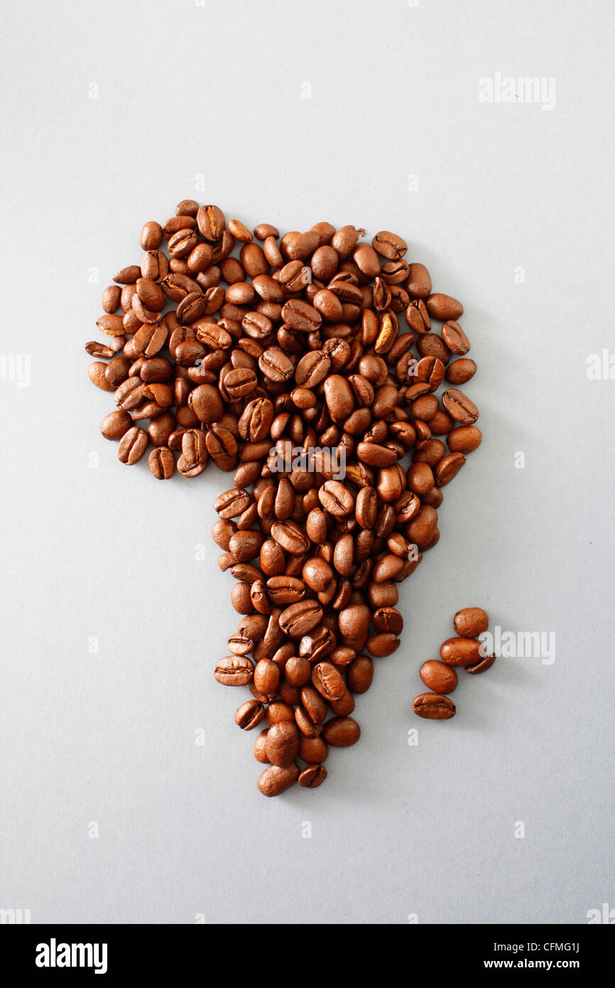 Africa made out of beans Stock Photo