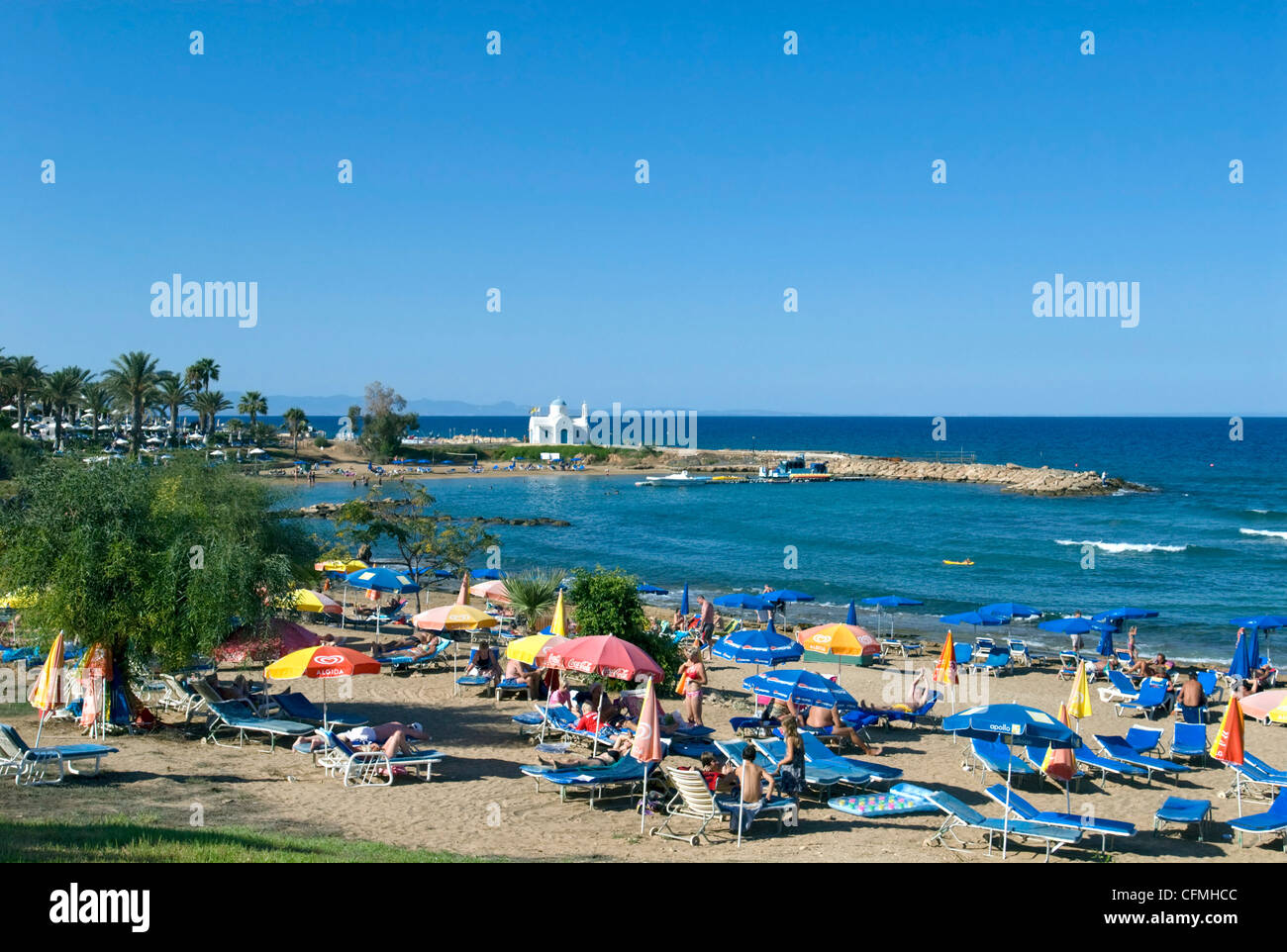 Beach near Anais Bay Hotel Protaras Cyprus Stock Photo