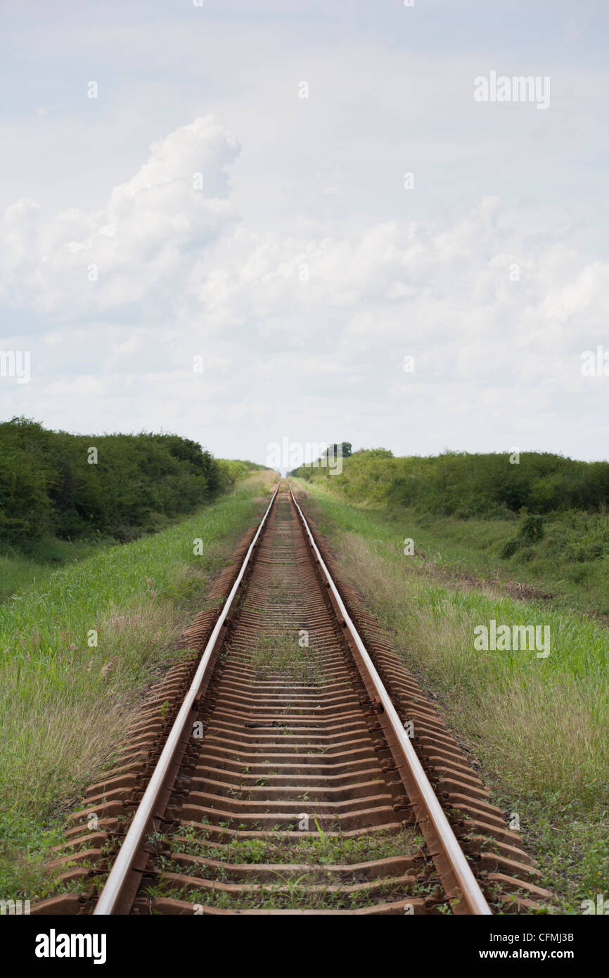 Cuba, Railroad vanishing point Stock Photo