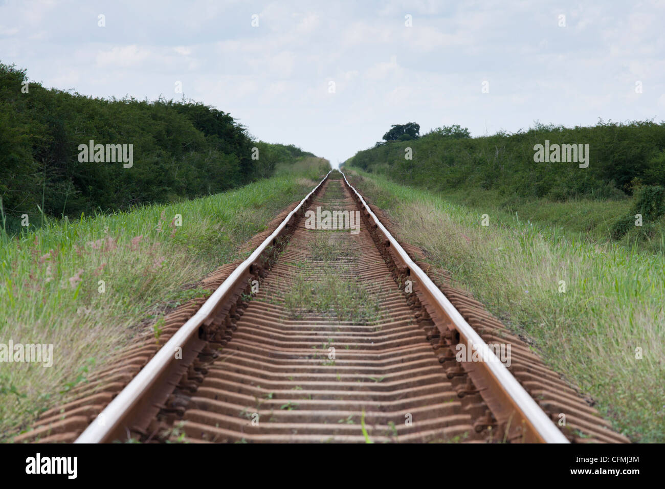 Cuba, Railroad vanishing point Stock Photo