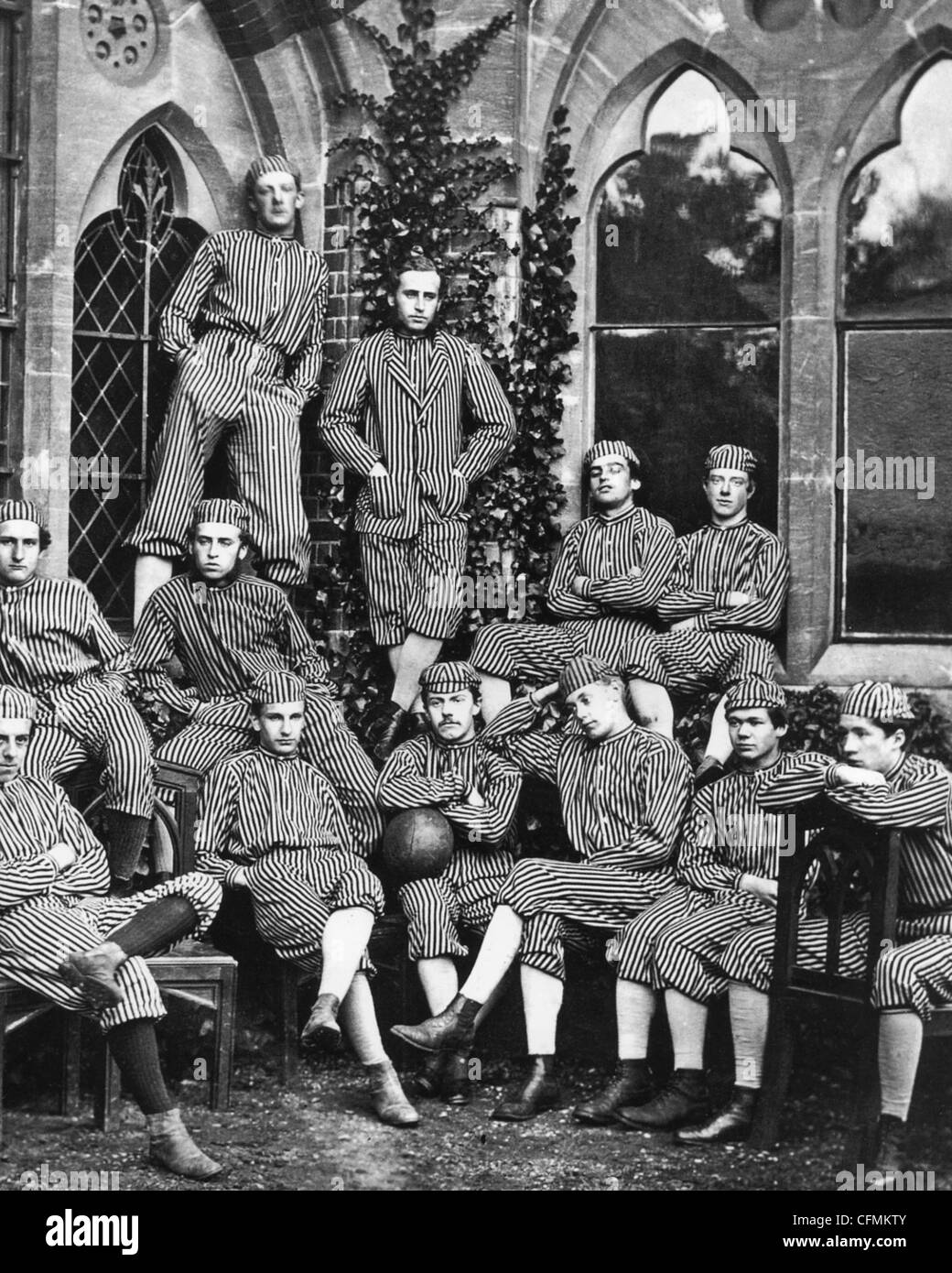 HARROW SCHOOL FOOTBALL TEAM in 1867 Stock Photo