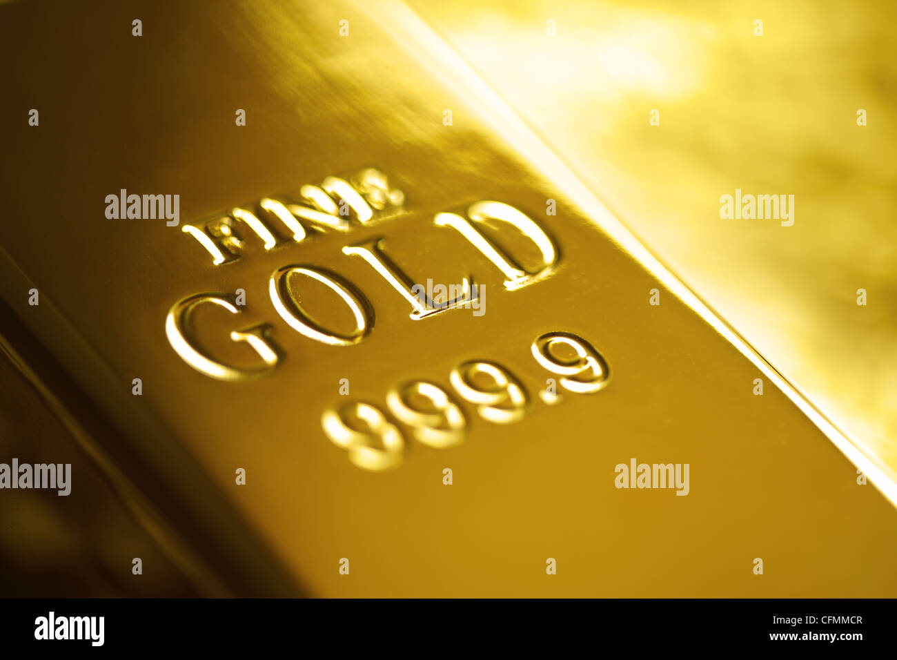 Gold ingot Stock Photo