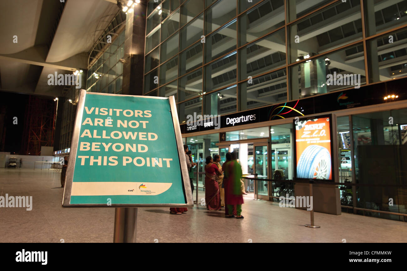 Information sign at the Bangalore airport India Stock Photo