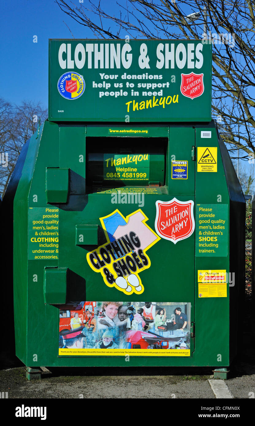 Salvation Army clothing and shoes bank. ASDA Supermarket, Burton Road