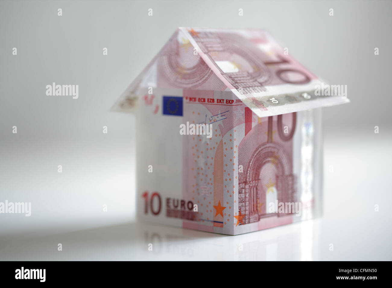 House made from European union currency Stock Photo