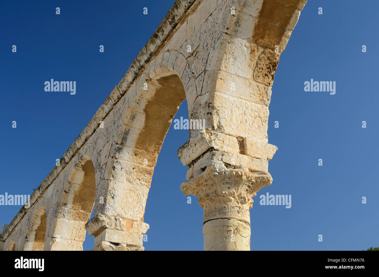 Arches on the temple mount in Jerusalem Stock Photo
