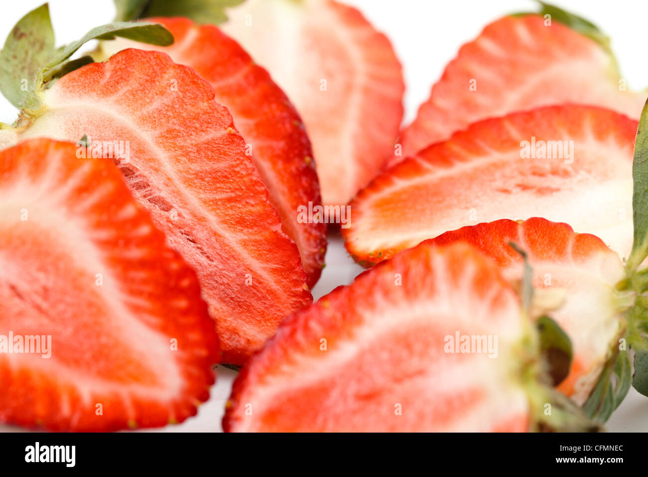 Fresh Strawberries closeup over white background Stock Photo - Alamy
