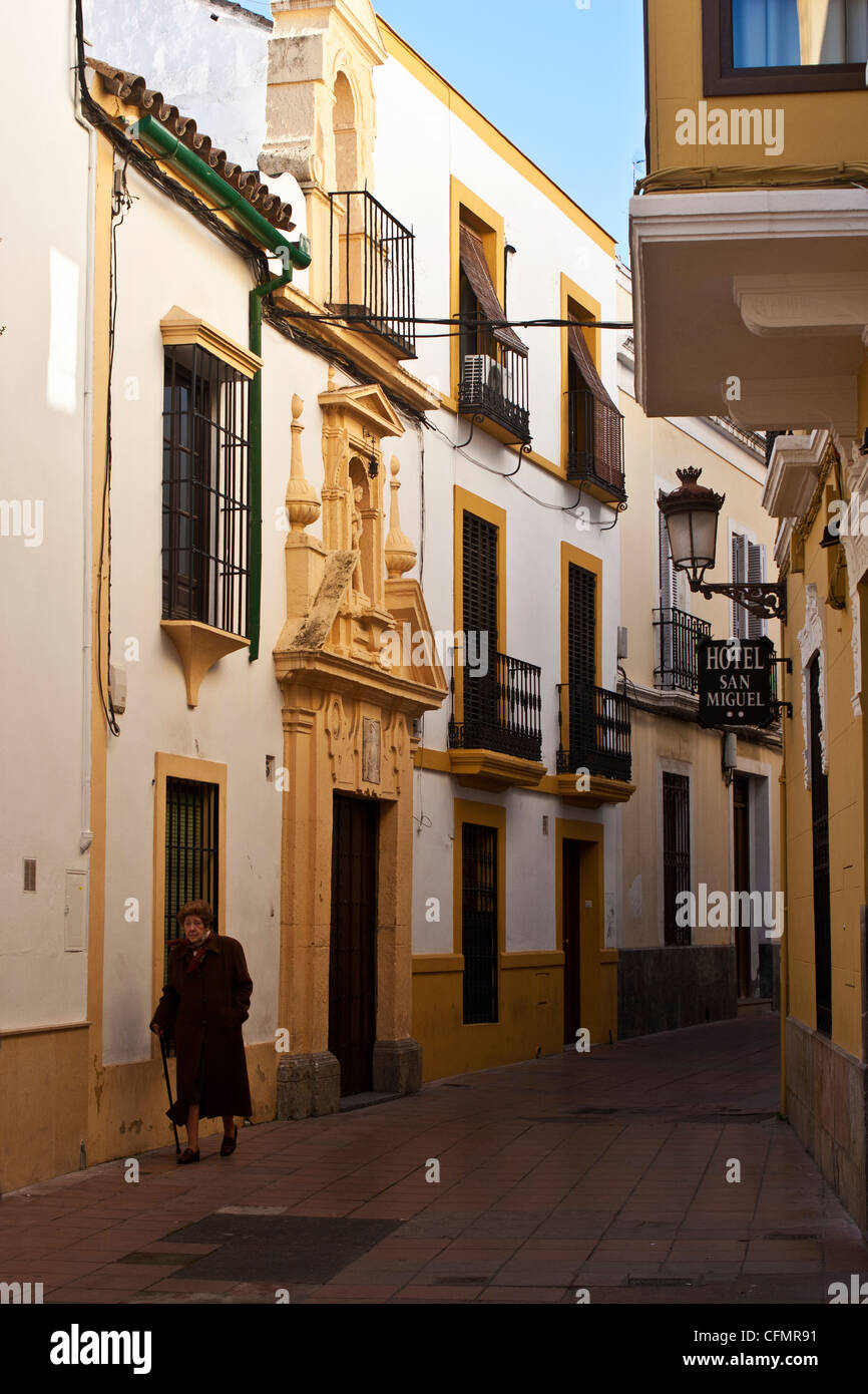 Cordoba, Cordova, Spain. street scene on the Calle San Zoilo . Stock Photo