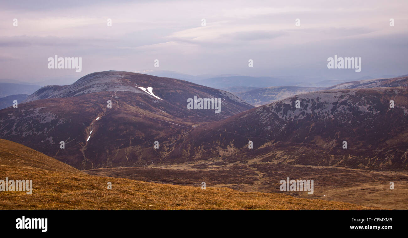 View of Carn an Righ, a Munro in Scotland, with a deserted valley in the foreground Stock Photo