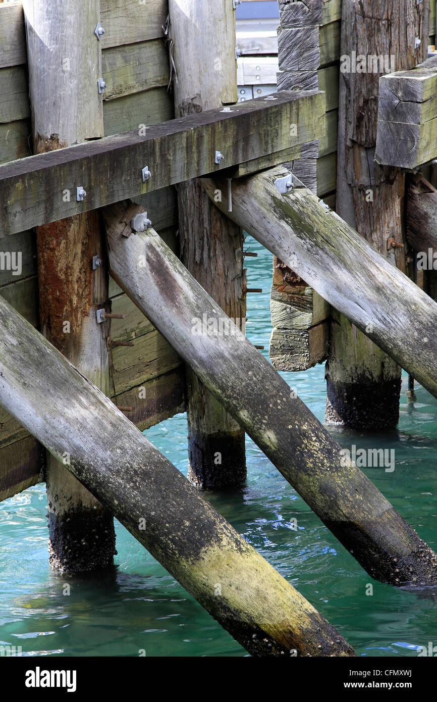 A wooden break water Stock Photo Alamy