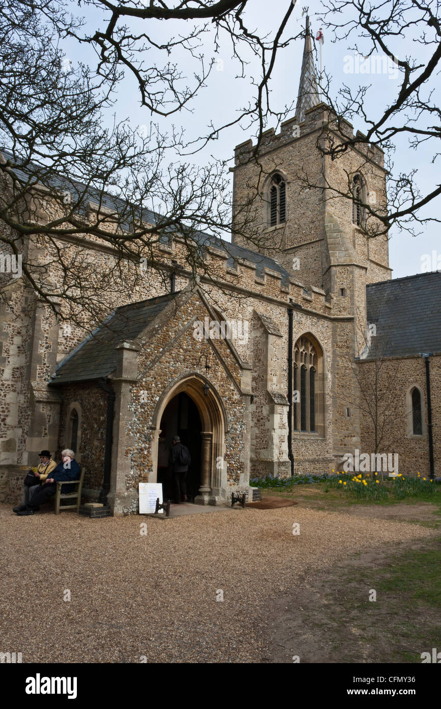 Visitors to Thriplow for the annual Daffodil Weekend visit the church ...