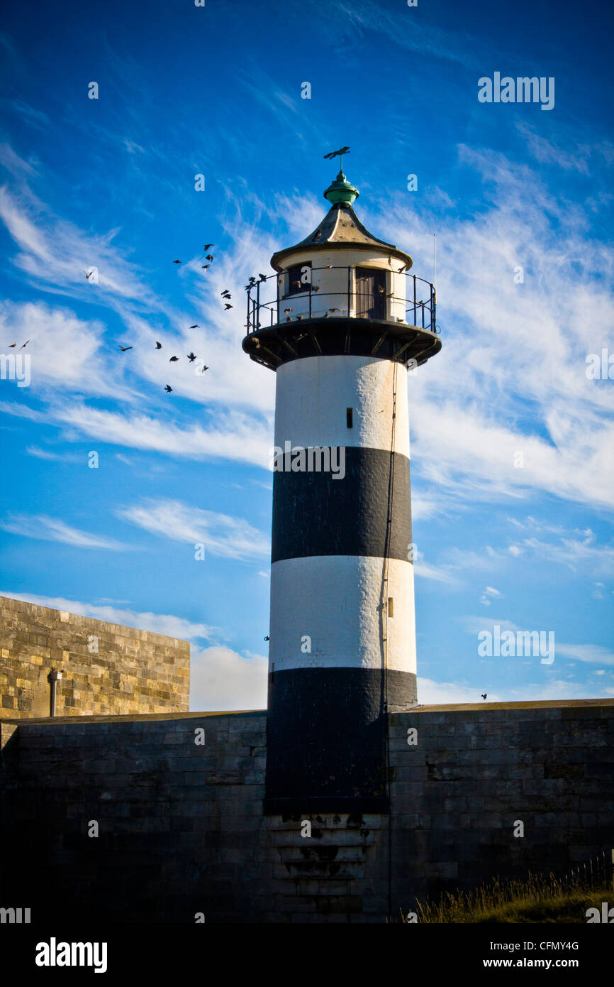 The lighthouse on Southsea Castle in Portsmouth, Hampshire Stock Photo