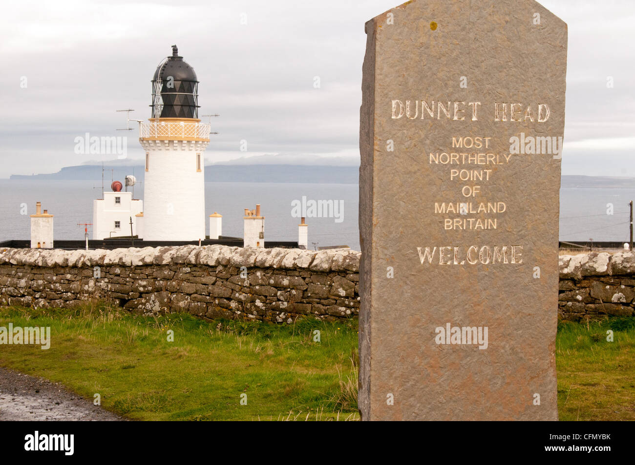 Dunnet Head, the most northerly point on the UK mainland, looking towards the Isle of Hoy in Orkney Stock Photo