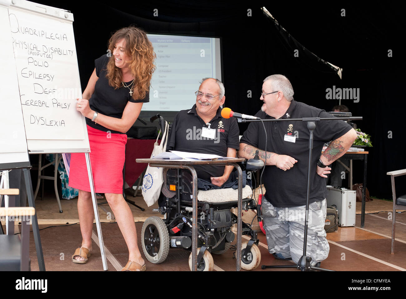 Presentation by disabled members at Centre 81's Annual General Meeting Stock Photo