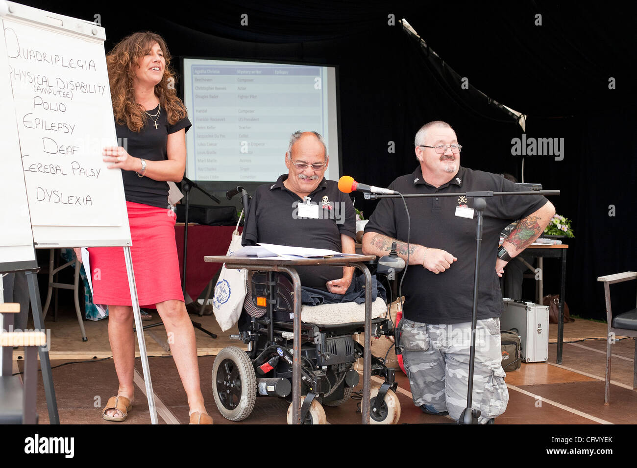 Presentation by disabled members at Centre 81's Annual General Meeting Stock Photo