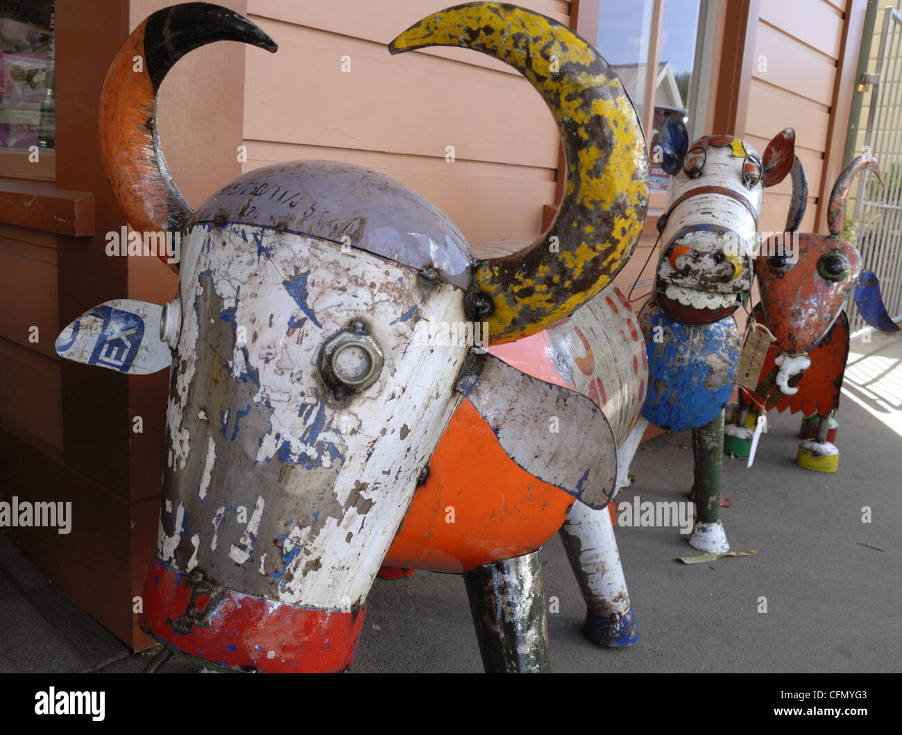 Animal Sculptures in Akaroa, New Zealand Stock Photo - Alamy