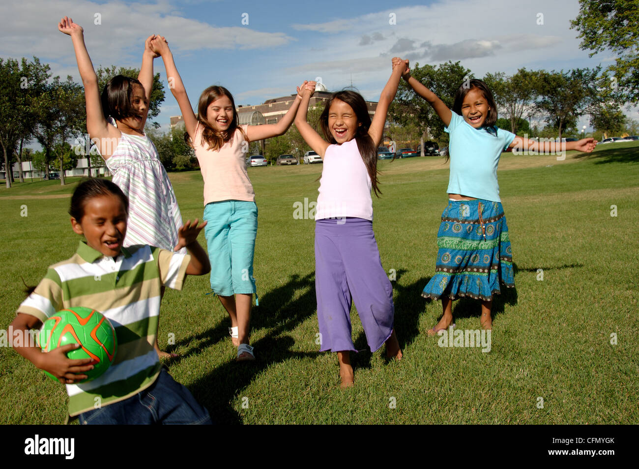 Children Playing in Park Stock Photo - Alamy