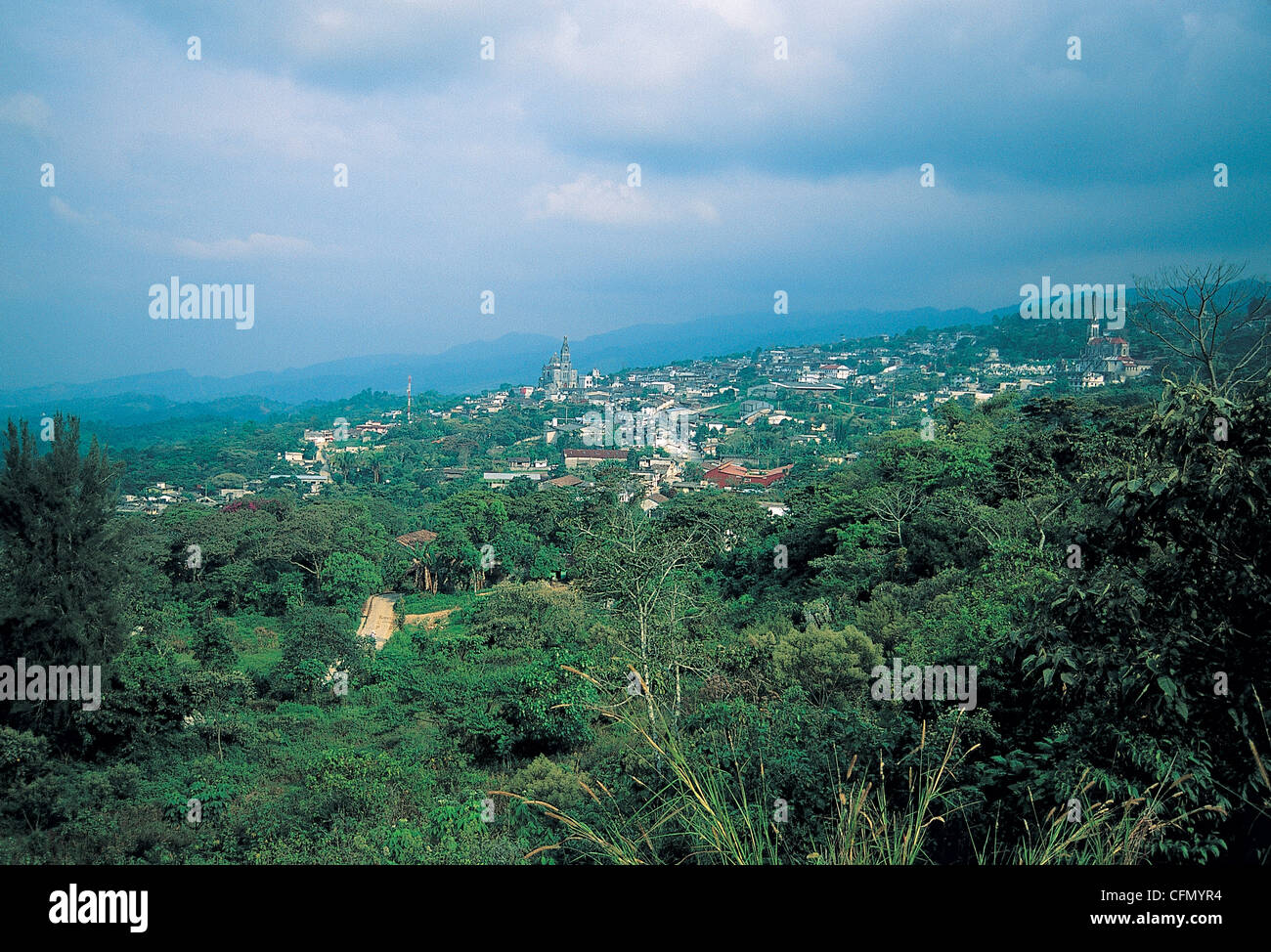 Scenic view of Quetzalan Mexico Stock Photo