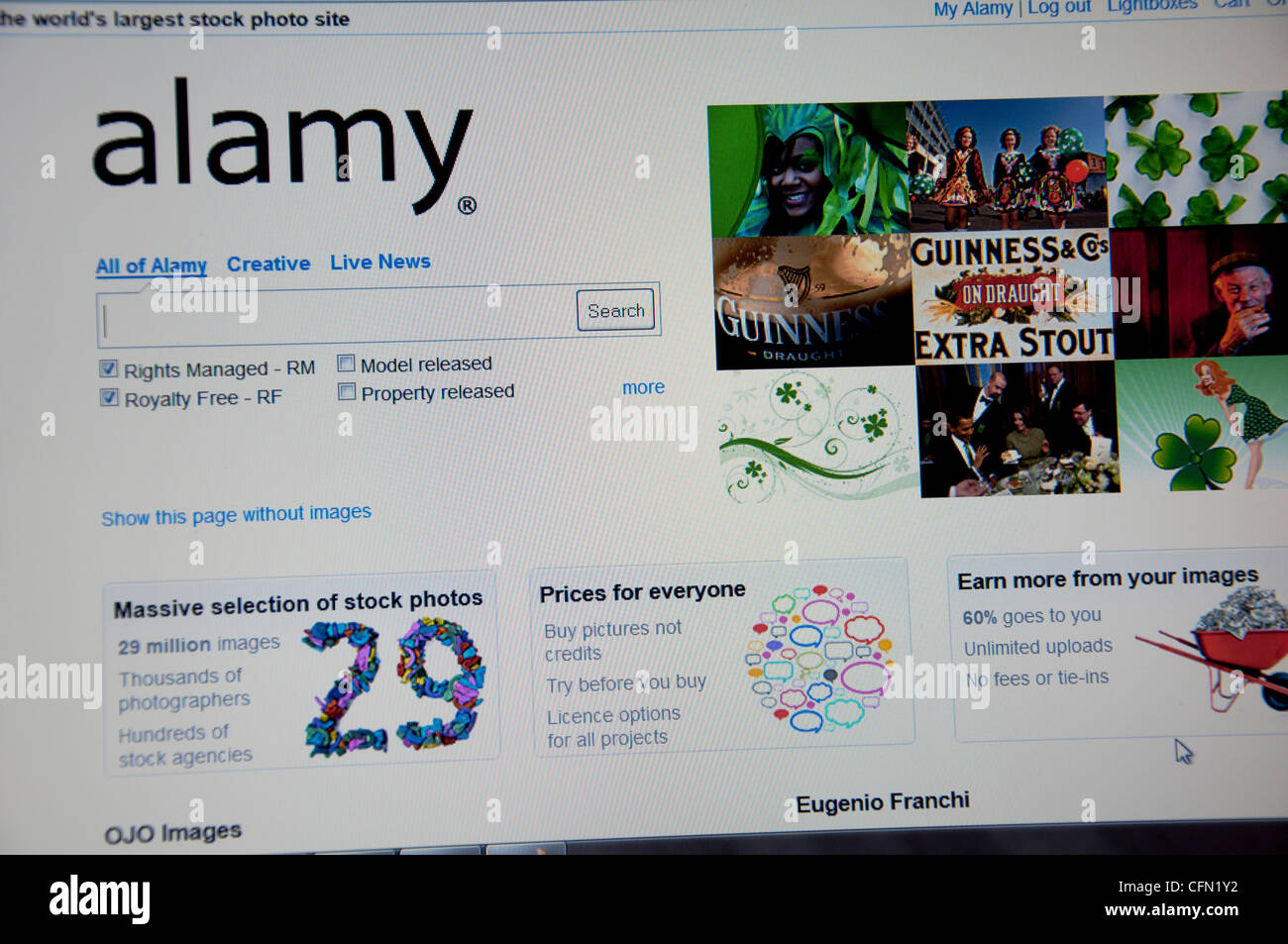 Alamy website screenshot Stock Photo