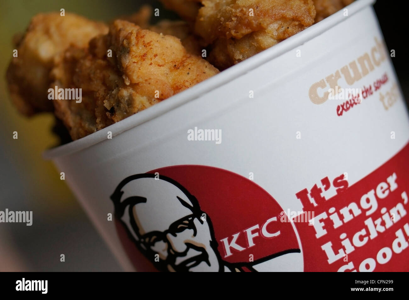 KFC, Bucket of Kentucky Fried Chicken Stock Photo