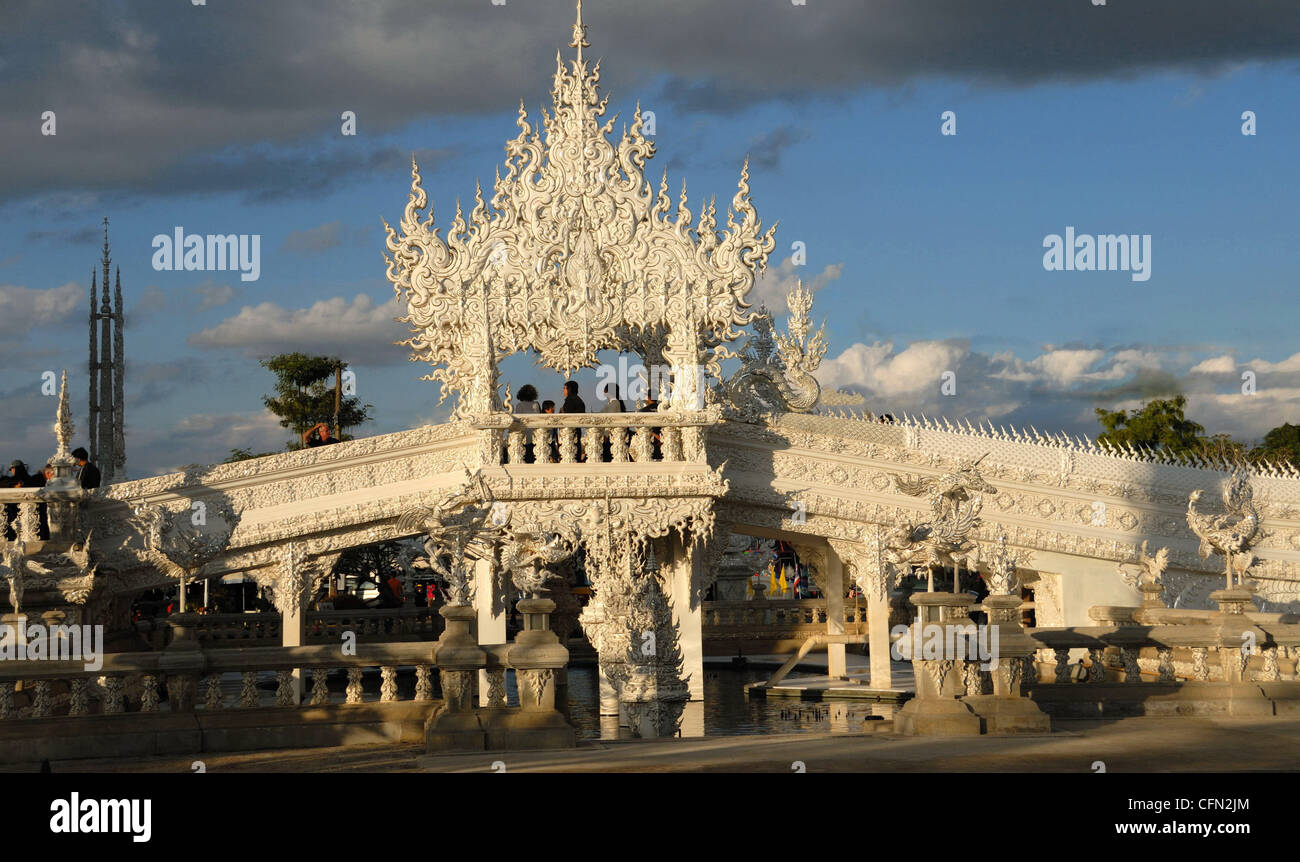 Bridge leading to the Temple.Wat Rong Khun.White Temple.Chiang Rai ...