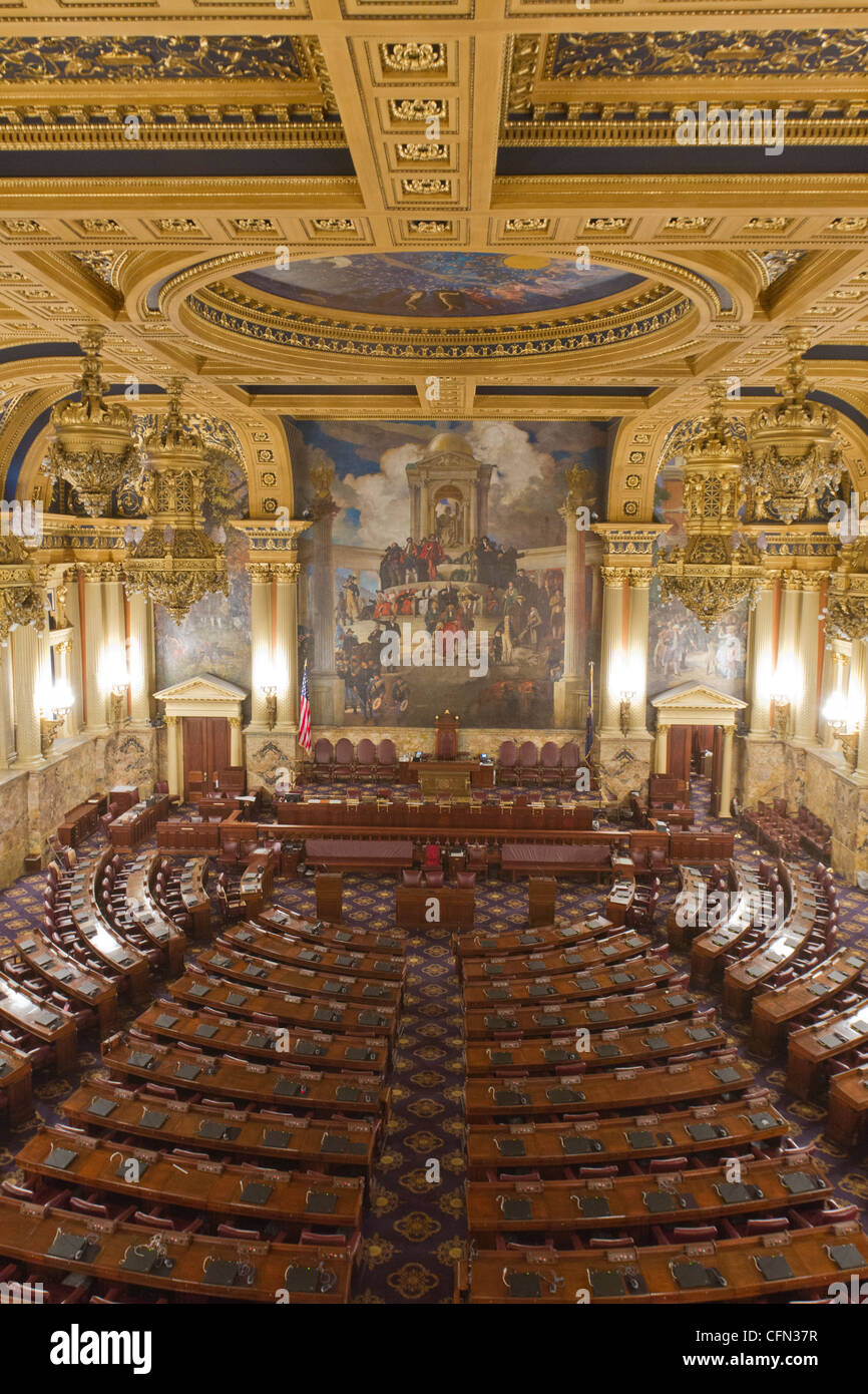 House of representatitives chamber inside the Pennsylvania state capitol building in Harrisburg Stock Photo