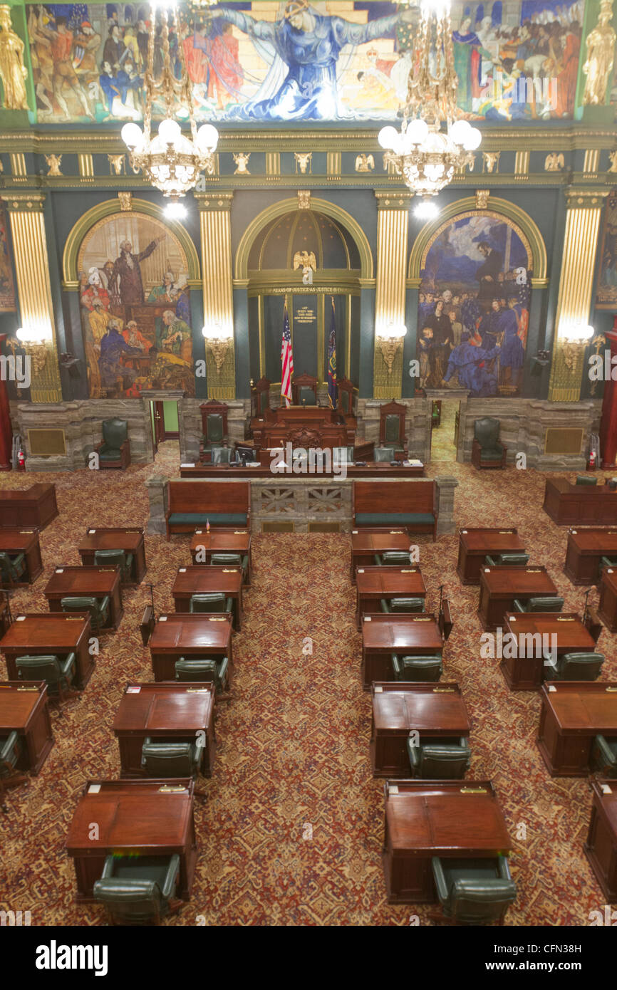 Inside the Senate chambers of the Pennsylvania state capitol building in Harrisburg Stock Photo