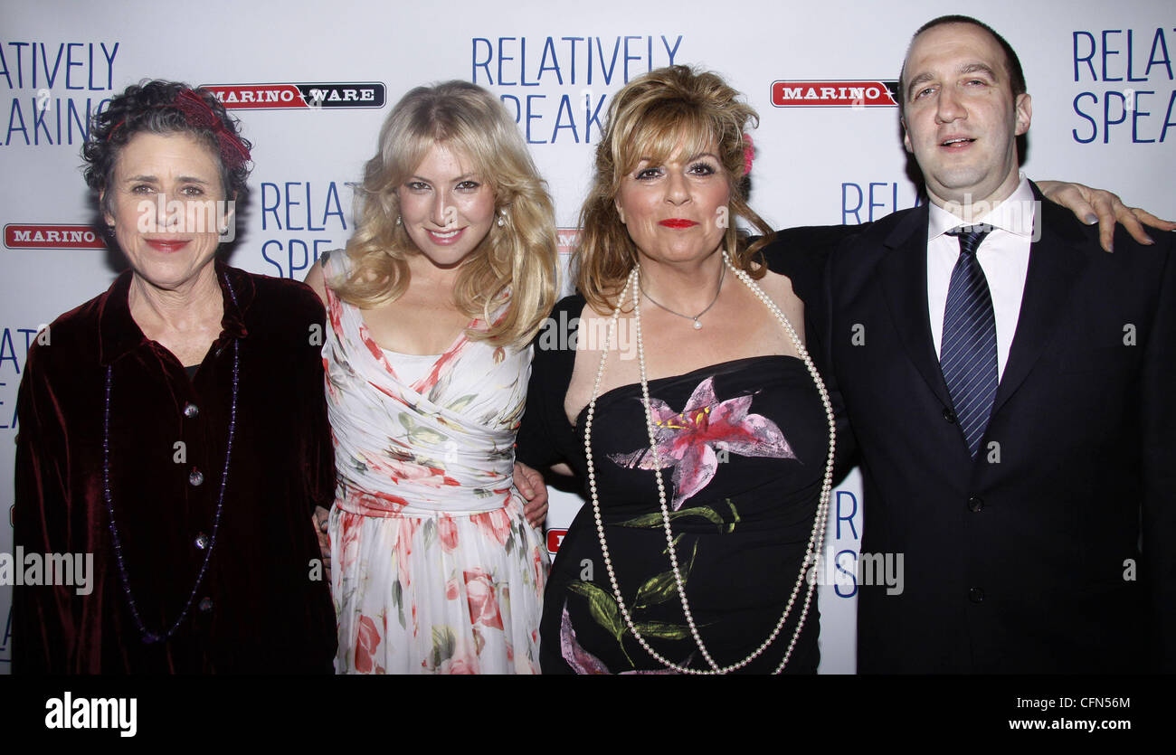 Julie Kavner, Ari Graynor, Caroline Aaron and Danny Hoch  Opening night after party for the Broadway production of 'Relatively Speaking' held at the Bryant Park Grill  New York City, USA - 20.10.11 Stock Photo