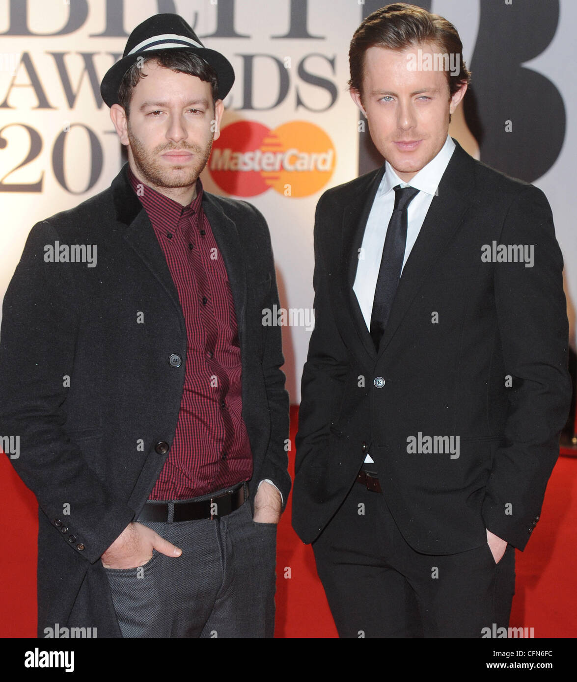 Saul Milton and Will Kennard of Chase and Status, The BRIT Awards 2011 at the O2 Arena