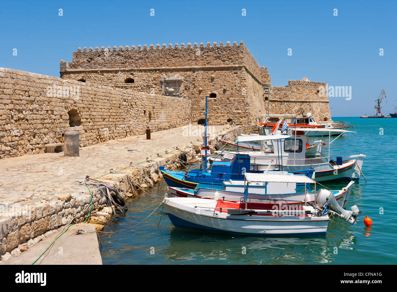 Heraklion harbour and castle. Crete, Greece Stock Photo - Alamy