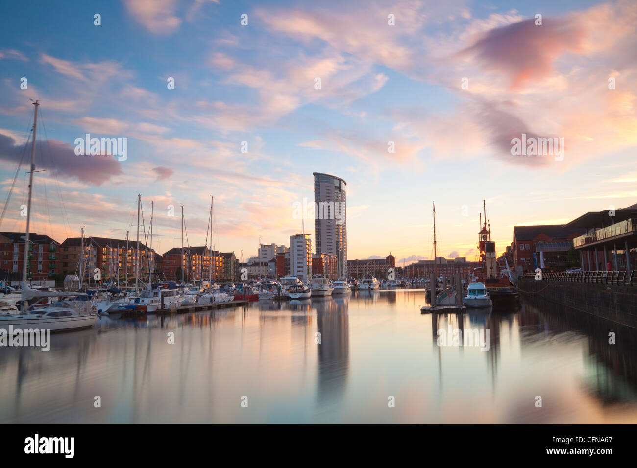 Swansea Marina, West Glamorgan, South Wales, Wales, United Kingdom, Europe Stock Photo
